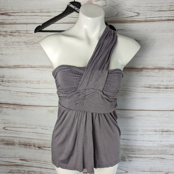 Ella Moss Drape Gray One Shoulder Tank Blouse sz Small - Picture 1 of 8